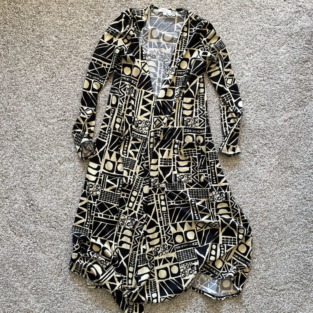 LuLaRoe Sarah Cardigan Duster - Geometric Pattern